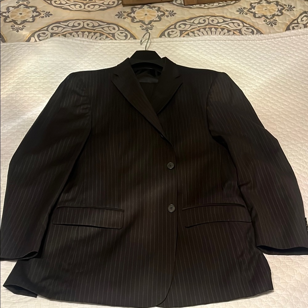 Perry Ellis Charcoal Pinstripe Suit Jacket